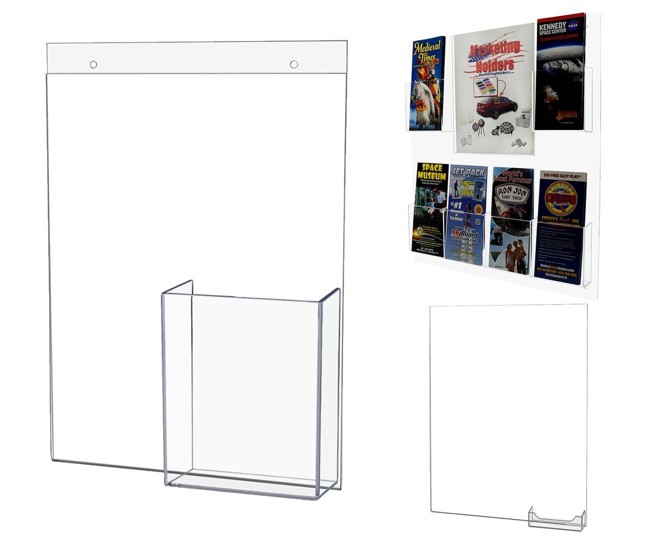 Combo Sign Holders With Literature Attachments